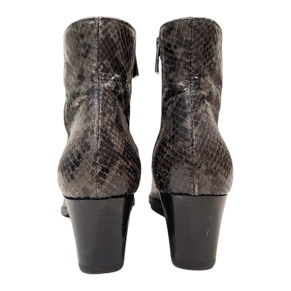 275 Central Snakeskin Ankle Booties Point Toe Women’s size 38 Grey Black - Picture 6 of 9